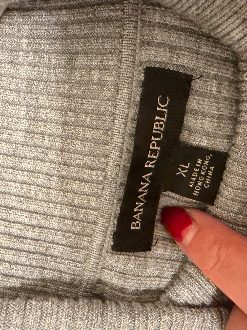 Banana Republic Gray Ribbed Turtleneck Sweater - Picture 2 of 2